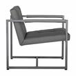 Studio Designs Home Camber Small Metal and Bonded Leather Accent Chair in Gray