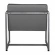 Studio Designs Home Camber Small Metal and Bonded Leather Accent Chair in Gray