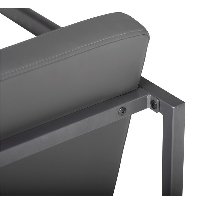 Studio Designs Home Camber Small Metal and Bonded Leather Accent Chair in Gray