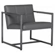Studio Designs Home Camber Small Metal and Bonded Leather Accent Chair in Gray