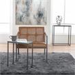 Studio Designs Home Camber Small Metal and Leather Accent Chair in Caramel