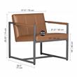 Studio Designs Home Camber Small Metal and Leather Accent Chair in Caramel