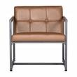 Studio Designs Home Camber Small Metal and Leather Accent Chair in Caramel