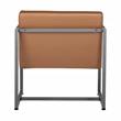 Studio Designs Home Camber Small Metal and Leather Accent Chair in Caramel