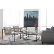 Studio Designs Home Camber Small Metal and Leather Accent Chair in Off White