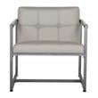 Studio Designs Home Camber Small Metal and Leather Accent Chair in Off White