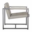 Studio Designs Home Camber Small Metal and Leather Accent Chair in Off White