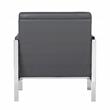 Studio Designs Home Atlas Bonded Leather Accent Arm Chair in Gray/Chrome
