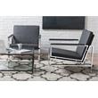 Studio Designs Home Atlas Bonded Leather Accent Arm Chair in Gray/Chrome