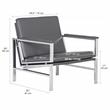 Studio Designs Home Atlas Bonded Leather Accent Arm Chair in Gray/Chrome