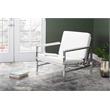 Studio Designs Home Atlas Bonded Leather Accent Arm Chair in White/Chrome