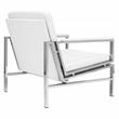 Studio Designs Home Atlas Bonded Leather Accent Arm Chair in White/Chrome