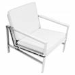 Studio Designs Home Atlas Bonded Leather Accent Arm Chair in White/Chrome