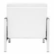 Studio Designs Home Atlas Bonded Leather Accent Arm Chair in White/Chrome