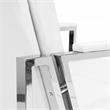 Studio Designs Home Atlas Bonded Leather Accent Arm Chair in White/Chrome
