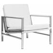 Studio Designs Home Atlas Bonded Leather Accent Arm Chair in White/Chrome
