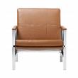 Studio Designs Home Atlas Leather and Metal Accent Chair in Caramel/Chrome