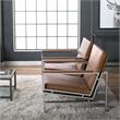 Studio Designs Home Atlas Leather and Metal Accent Chair in Caramel/Chrome