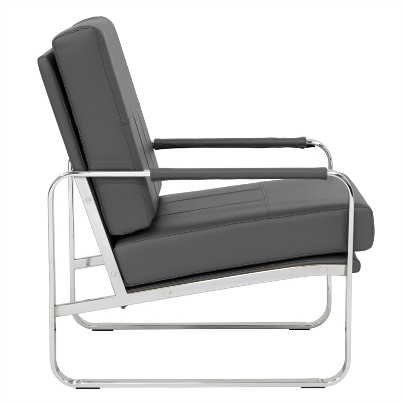 Studio Designs Home Allure 2-Piece Accent Chair and Ottoman Set in Smoke Grey