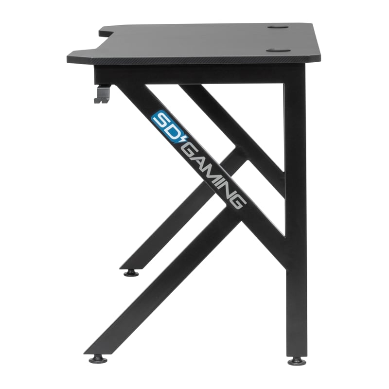Studio Designs Saga Black Metal Gaming Desk with Cup Holder