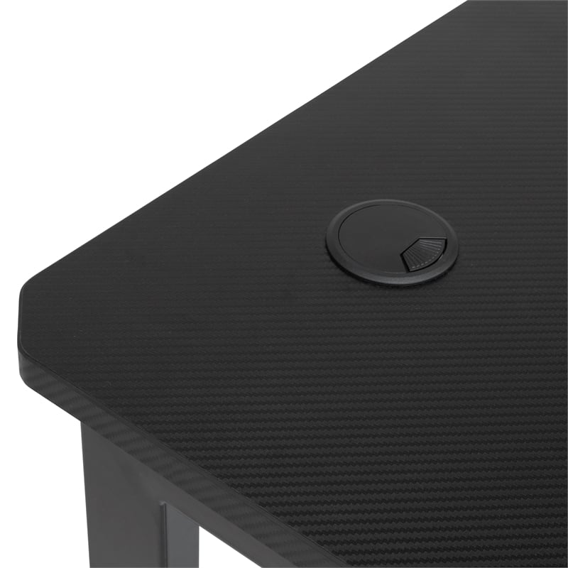 Studio Designs Saga Black Metal Gaming Desk with Cup Holder