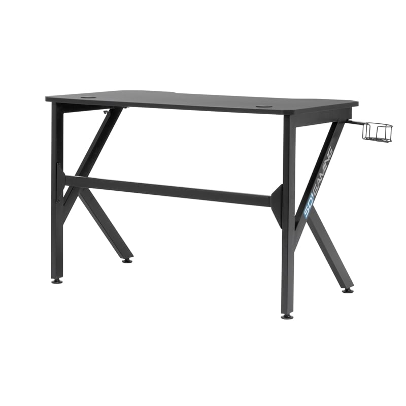 Studio Designs Saga Black Metal Gaming Desk with Cup Holder