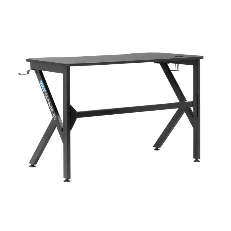Studio Designs Saga Black Metal Gaming Desk with Cup Holder