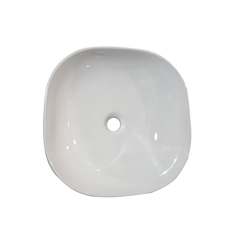 16 x 16 in. Square White Finish Ceramic Bathroom Vessel Sink