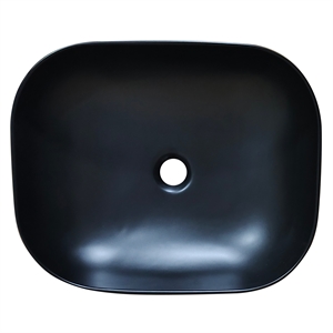 20 x 16 in. Oval Black Finish Ceramic Vessel Bathroom Vessel Sink