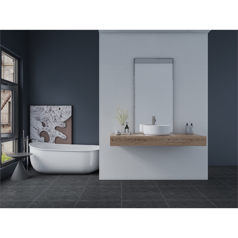 14 x 14 in. Round White Finish Ceramic Vessel Bathroom Vessel Sink