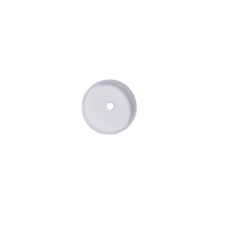 14 x 14 in. Round White Finish Ceramic Vessel Bathroom Vessel Sink