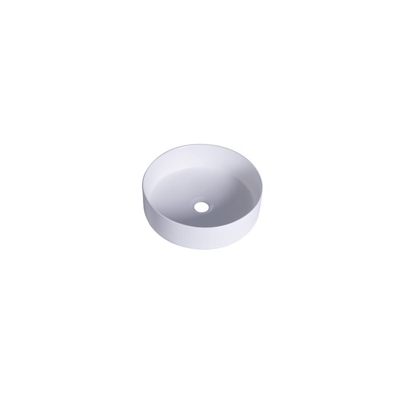 14 x 14 in. Round White Finish Ceramic Vessel Bathroom Vessel Sink