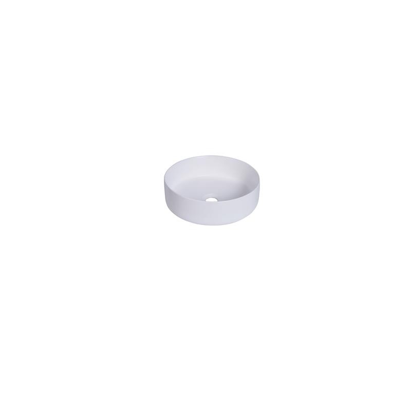 14 x 14 in. Round White Finish Ceramic Vessel Bathroom Vessel Sink