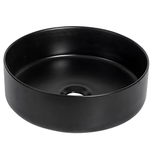 14 x 14 in. Round Black Finish Ceramic Vessel Bathroom Vanity Sink
