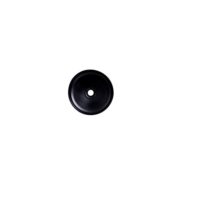 14 x 14 in. Round Black Finish Ceramic Vessel Bathroom Vanity Sink