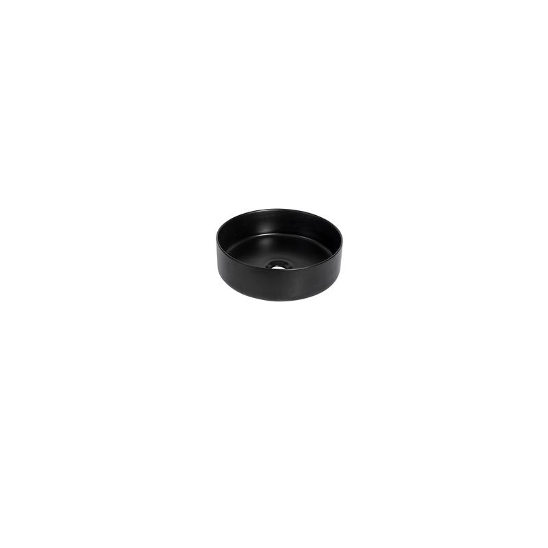 14 x 14 in. Round Black Finish Ceramic Vessel Bathroom Vanity Sink