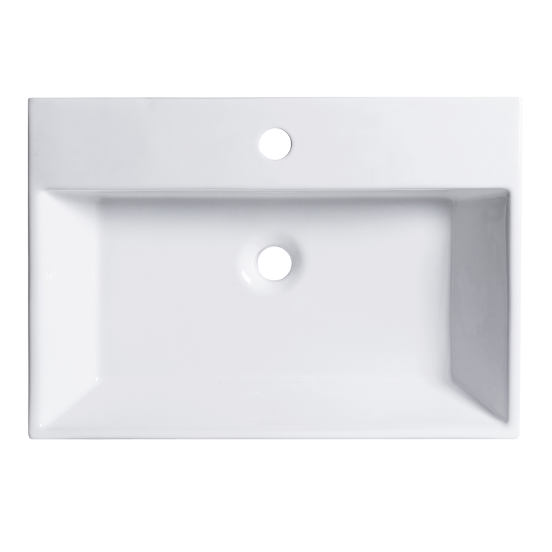 24 x 16.5 in. Rectangular White Ceramic Vessel Bathroom Vessel Sink