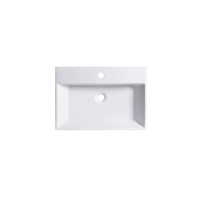 24 x 16.5 in. Rectangular White Ceramic Vessel Bathroom Vessel Sink
