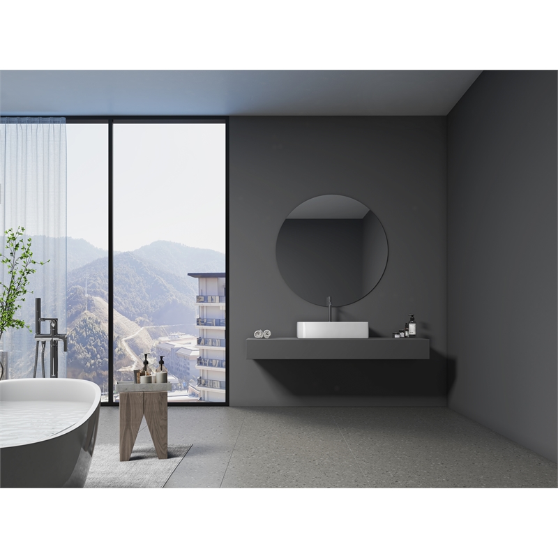 24 x 16.5 in. Rectangular White Ceramic Vessel Bathroom Vessel Sink