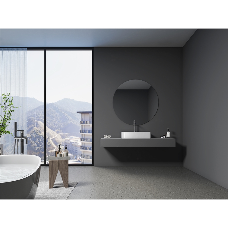 24 x 16.5 in. Rectangular White Ceramic Vessel Bathroom Vessel Sink