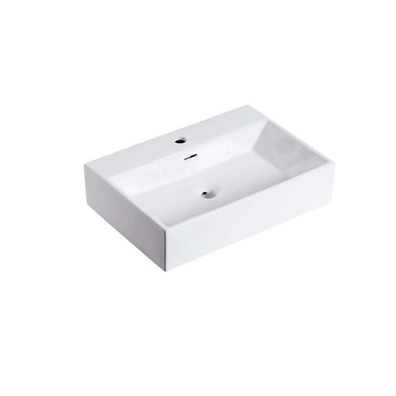 24 x 16.5 in. Rectangular White Ceramic Vessel Bathroom Vessel Sink