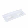 61 in. Composite Stone Double Basin Vanity Top in White with White Basins