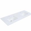 61 in. Composite Stone Double Basin Vanity Top in White with White Basins