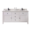 73 in. Composite Stone Double Vanity Top Milano White