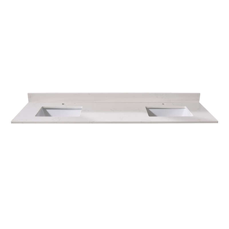 73 in. Composite Stone Double Vanity Top Milano White