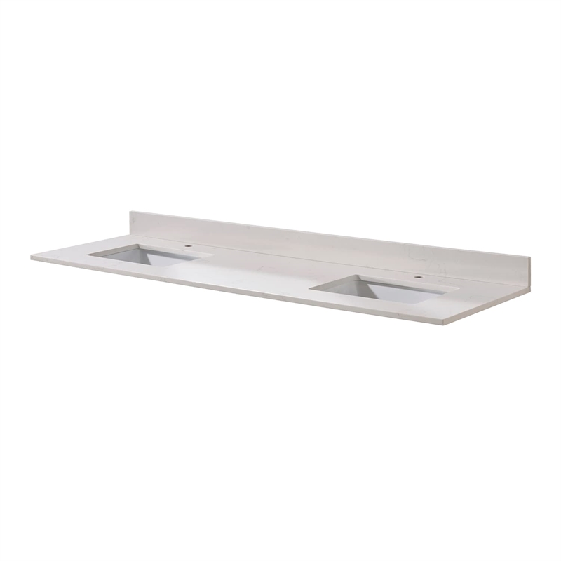 73 in. Composite Stone Double Vanity Top Milano White