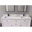 73 in. Composite Stone Double Vanity Top Milano White