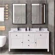 73 in. Composite Stone Double Vanity Top in Jazz White