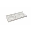 61 in. Composite Stone Apron Vanity Top in Calacatta White with White Basins