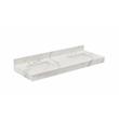 61 in. Composite Stone Apron Vanity Top in Calacatta White with White Basins